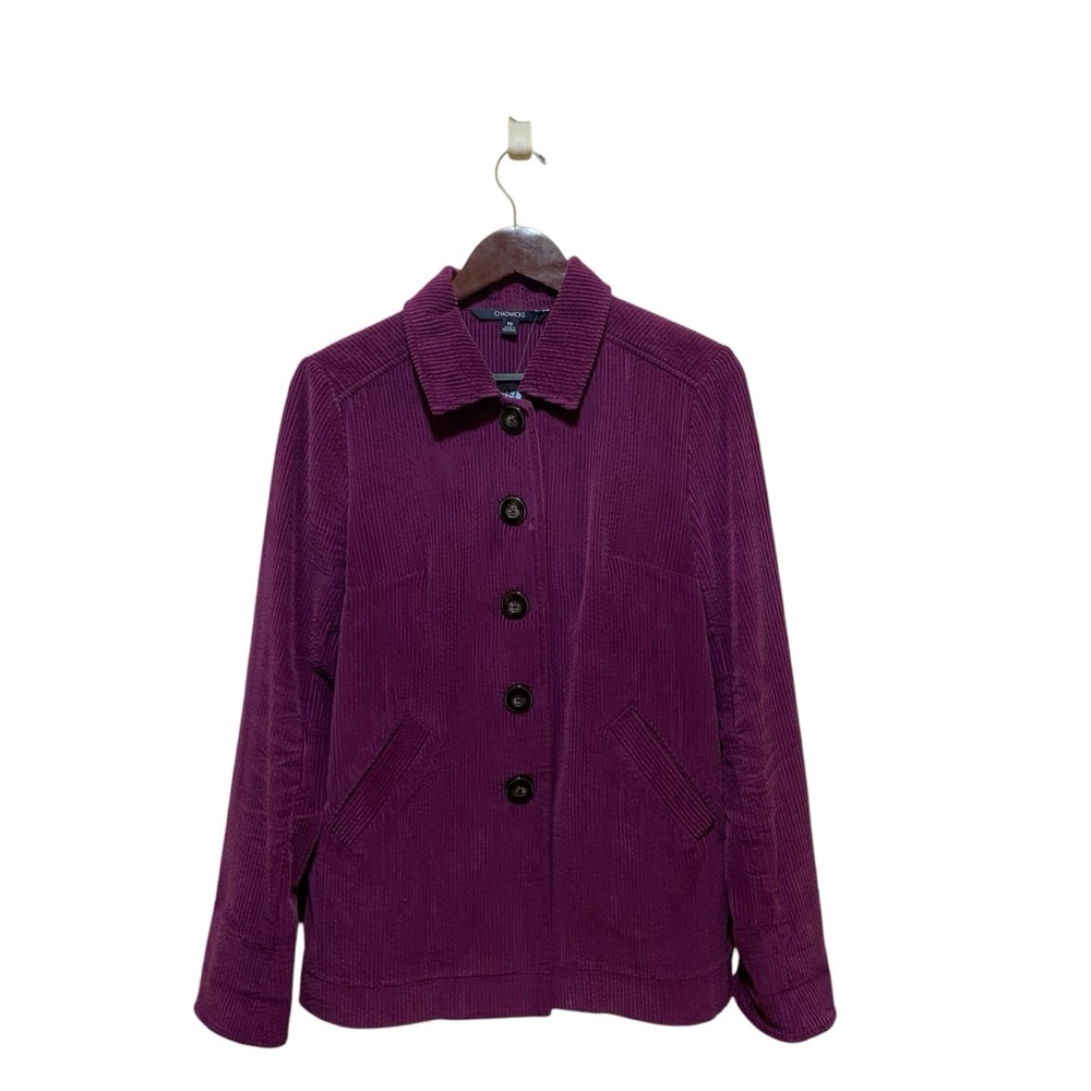 Vintage Chadwicks Corduroy Barn Coat Jacket Shacket Pleated Back Purple